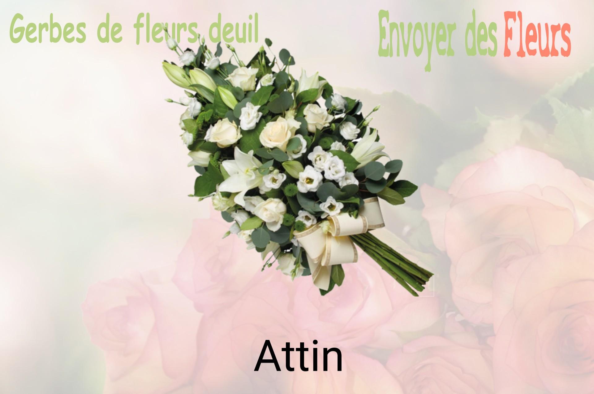Gerbe de fleurs de deuil livrée à Attin